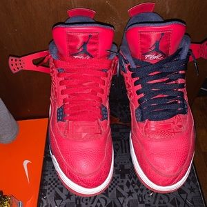 Jordan 4 “Fiba” (W red and navy blue laces)
